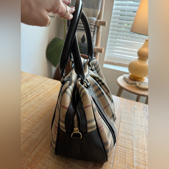 BURBERRY Haymarket asbury satchel Check Canvas Vintage...